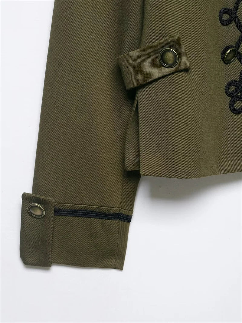 Women Rope Knot Button Jacket | Long Sleeves | Napoleon Jacket