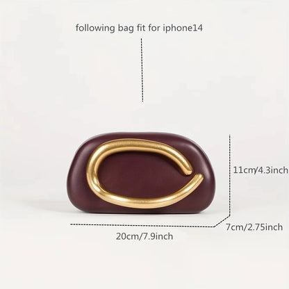 Women Gold Closure Box Clutch Bag | Party Clutch Burgundy