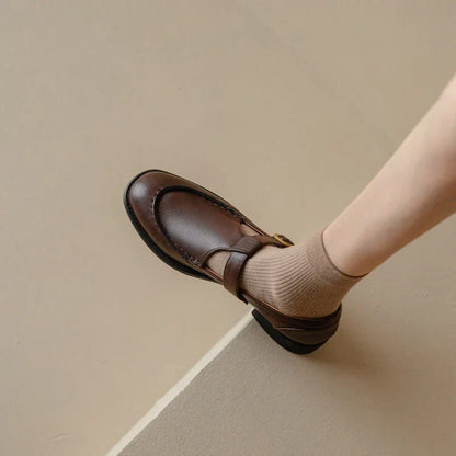 Delia | Women's Retro T-Strap Mary Jane Shoes Round Toe Low Heel
