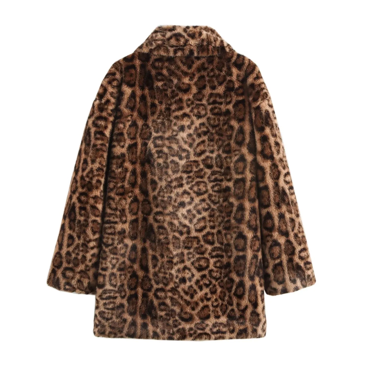 Women Leopard Print Coat | Long Sleeved Jacket | Animal Print Coat