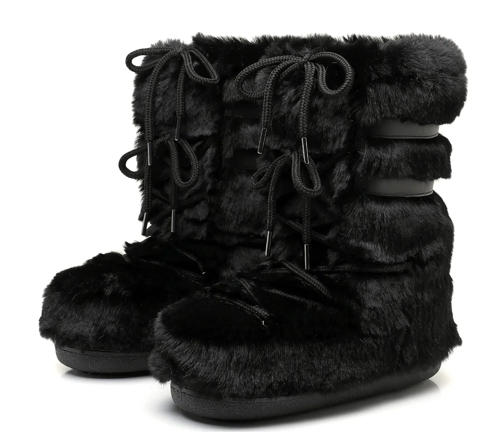 Women Winter Lace-up Ankle Boots | Snow Boots | Classic Platform Boots | Waterproof | Non-slip | Ski Boots black 1