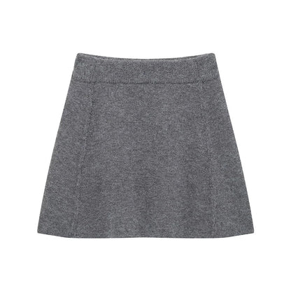 Women Sweater Top and Skirt Set | Flare Sleeve Cardigan | Winter Skirt | Two Piece Set Grey Skirt