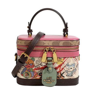 Women Small Printed Handbag | Crossbody Bag Bear Pink