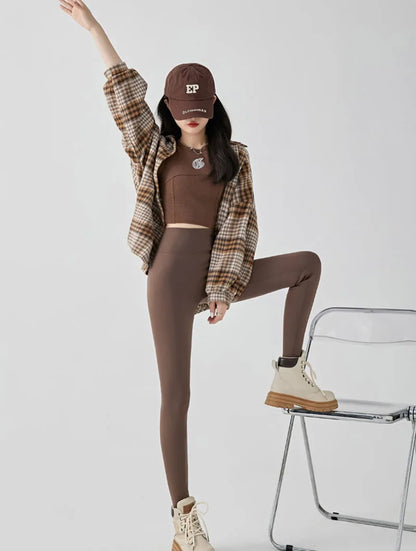 Women Thick Fleece Leggings | Winter | Elastic Tight | Warm Shark Pants | High Waist | Slimming Yoga Leggings