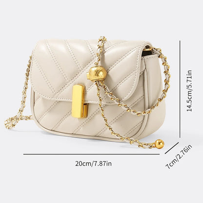 Women Handbag With Chain Strap | Crossbody Quilted Leather Bag