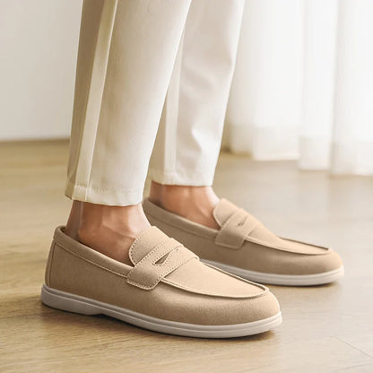 Men Summer Suede Loafers | Breathable Flats | Driving Shoes