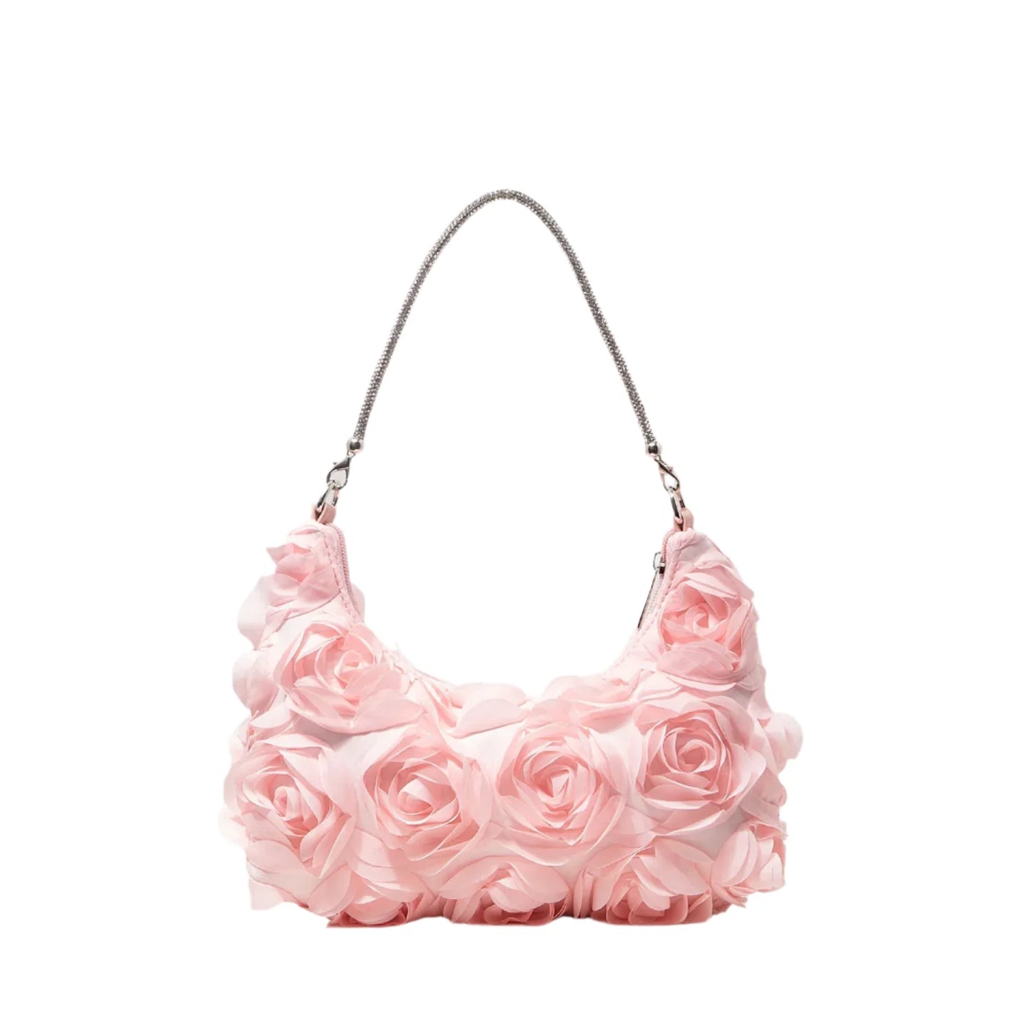 Women Rose Flower Shoulder Bag | Luxury Handbag | Evening Bag Pink