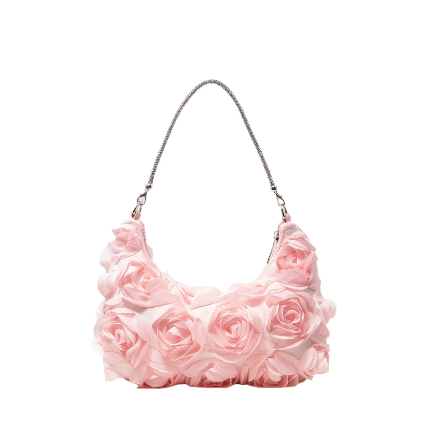 Women Rose Flower Shoulder Bag | Luxury Handbag | Evening Bag Pink