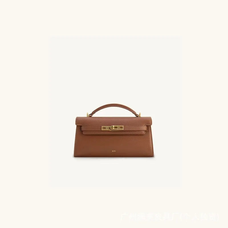 Women Leather Top Handle Bag | Crocodile Pattern Handbag | Crossbody Bag brown