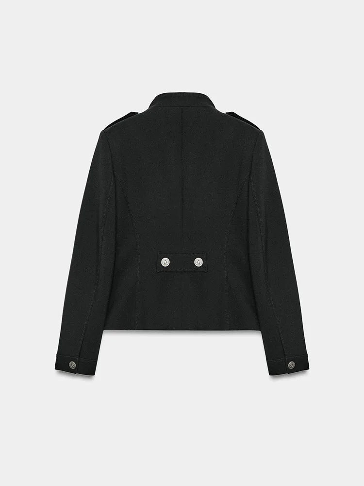 Women Napoleon Jacket | Slim Fit | Long Sleeve | Stand Collar