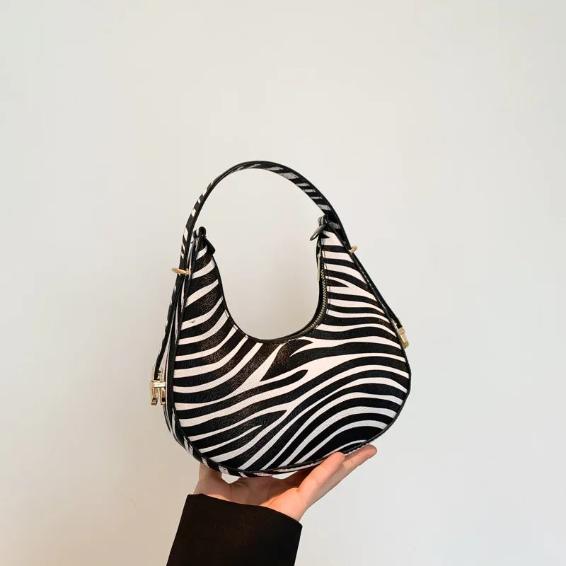 Women Leather Animal Print Underarm Bag | Shoulder Bag zebra