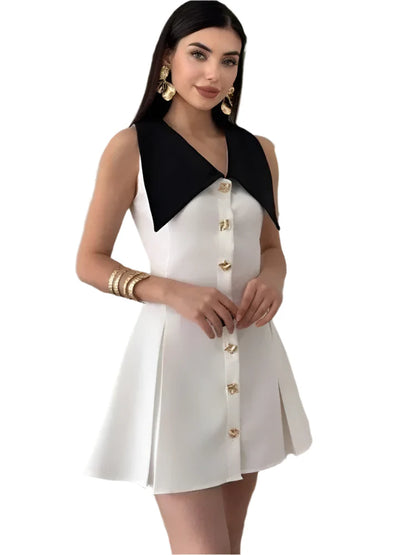 Women V-Neck Mini Dress | Sleeveless | Summer | Elegant | Party Dress