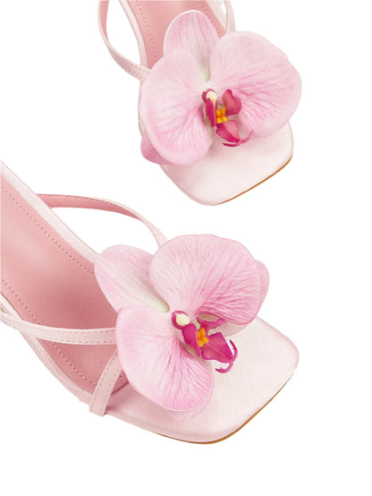 Women Square Toe Flower Heels | Flora | Sandals | Summer | Vacation