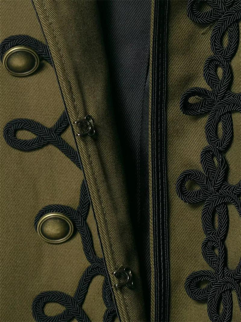 Women Rope Knot Button Jacket | Long Sleeves | Napoleon Jacket