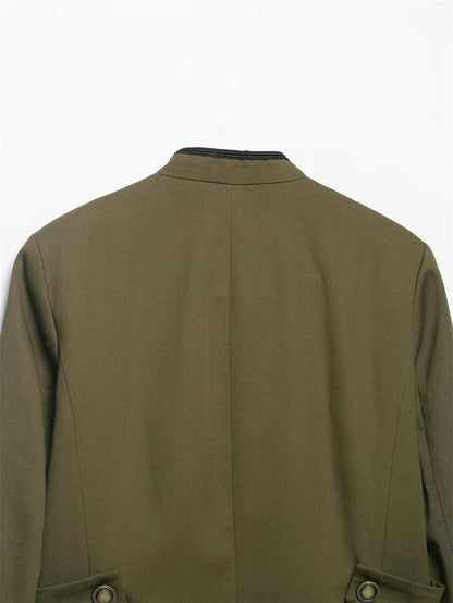 Women Rope Knot Button Jacket | Long Sleeves | Napoleon Jacket