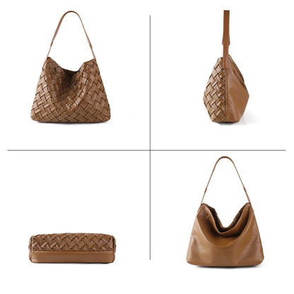 Women Woven Tote Bag | Textured Pleated Soft Leather Bag