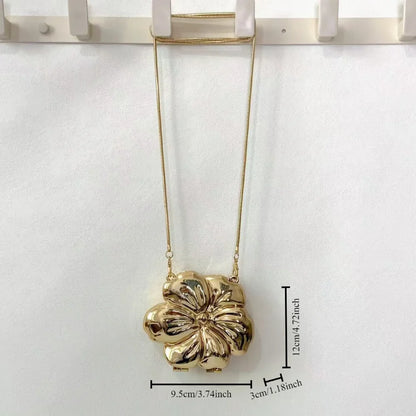 Women Gold Floral Acrylic Clutch Bag | Lily of the Valley Charm