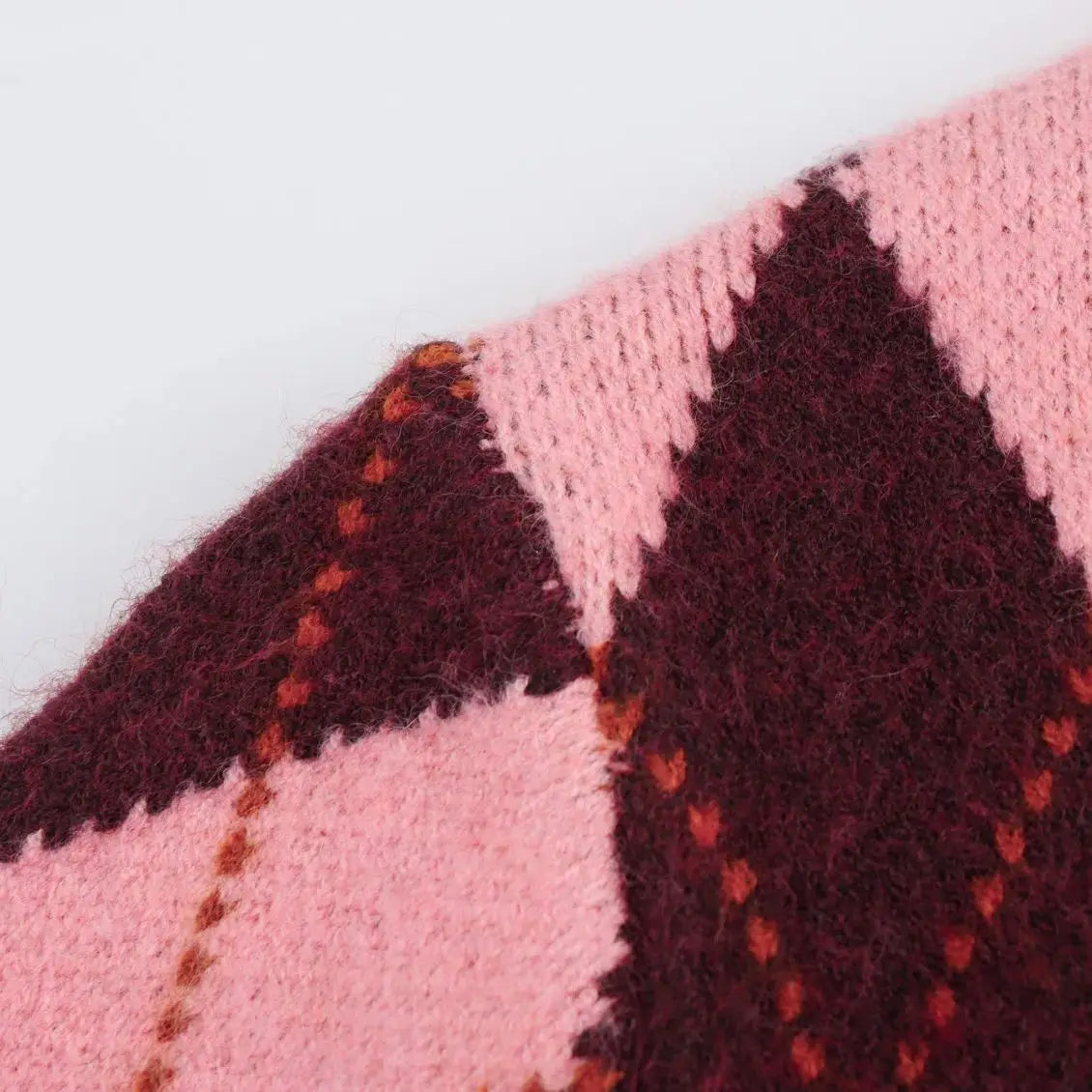 Women Argyle Cardigan | Casual | Knitted | Elegant Sweater | Long Sleeve | Knitwear