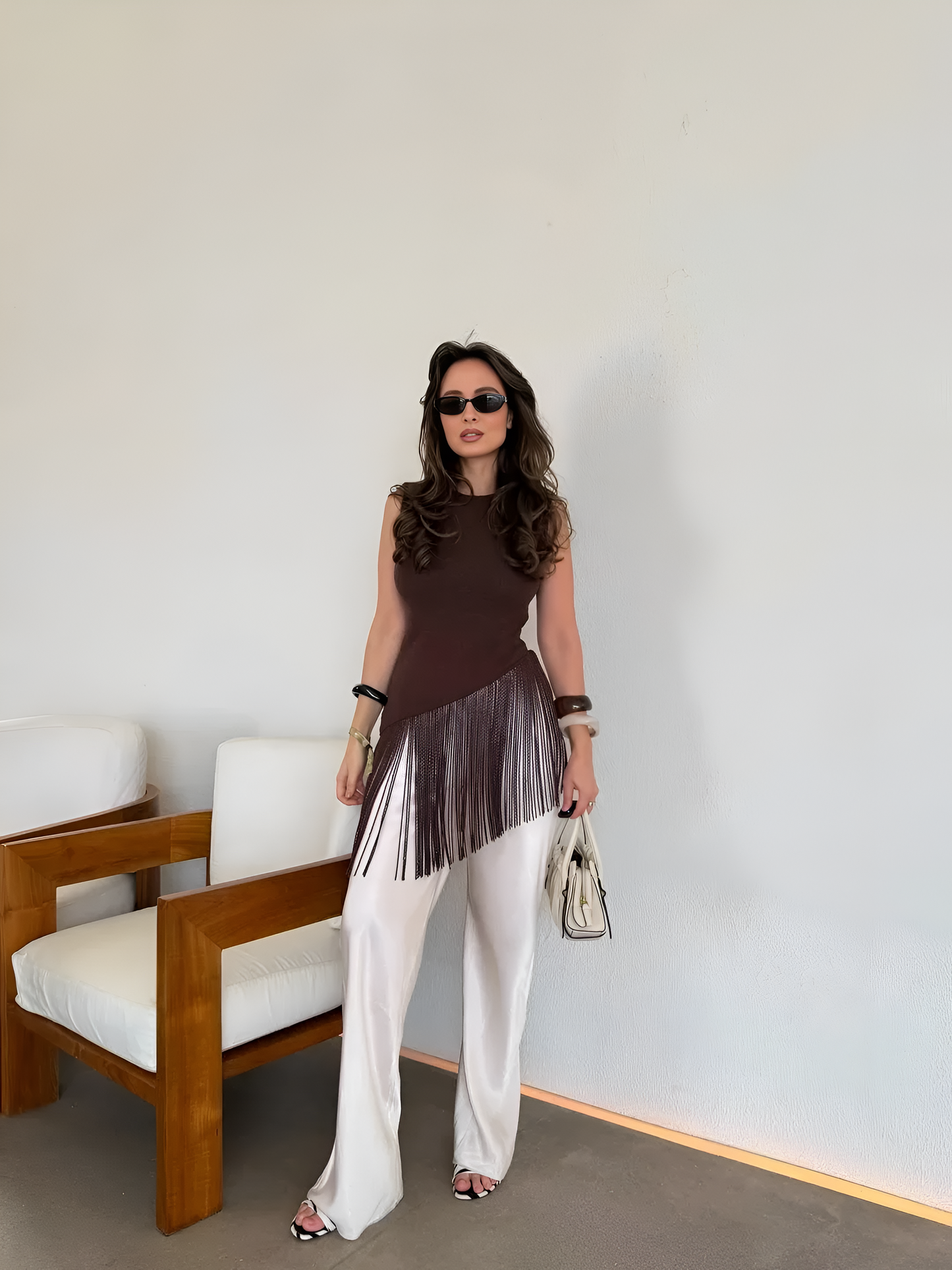 Women Tassel Knitted Top | Sleeveless | Holiday | Summer