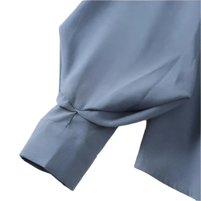 Women Lantern Sleeves Top | Vintage Loose Button-Down Shirt