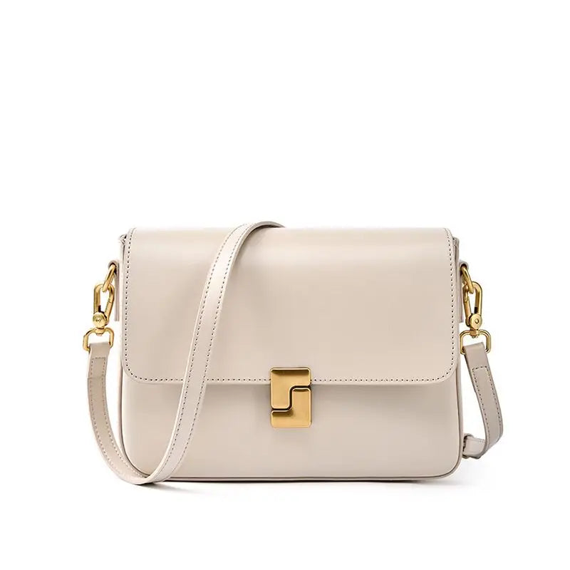 Women Leather Satchel Shoulder Bag White