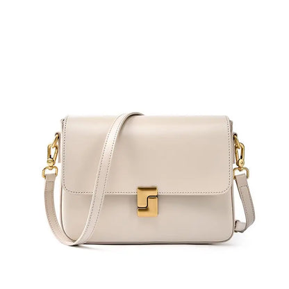 Women Leather Satchel Shoulder Bag White