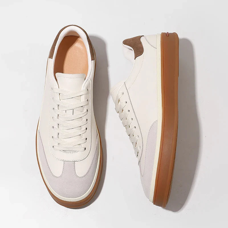 Men Genuine Leather Sneakers | Lightweight | Casual Shoes | Trainers