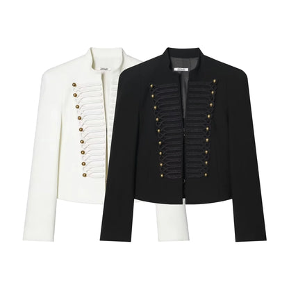 Women Napoleon  Jacket | Single Breasted  | Cropped Jacket | Short Coat