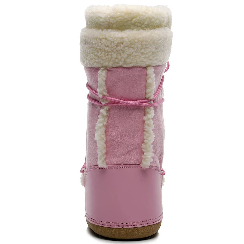 Women Pink Winter Boots | Snow Boots | Mid-calf Boots