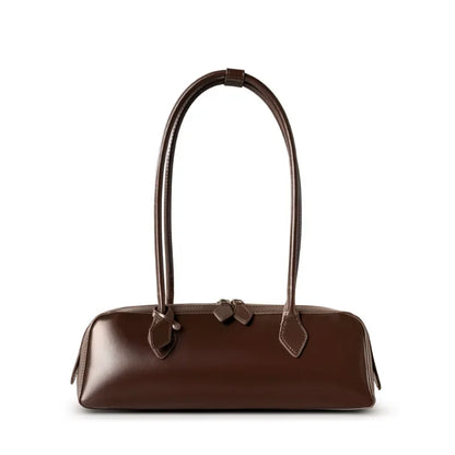 Women Leather Bag | Luxury Vintage | Long Shoulder Shopping Bag | Underarm Bag | Baguette Brown