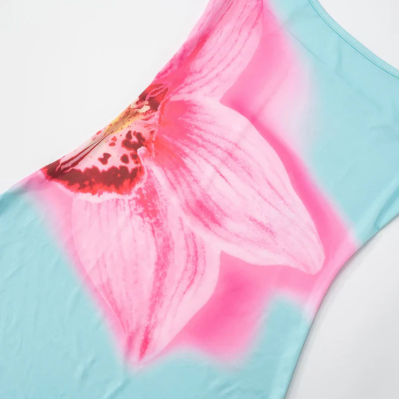 Women Summer Floral Mini Dress | Spaghetti Strap | Holiday Dress