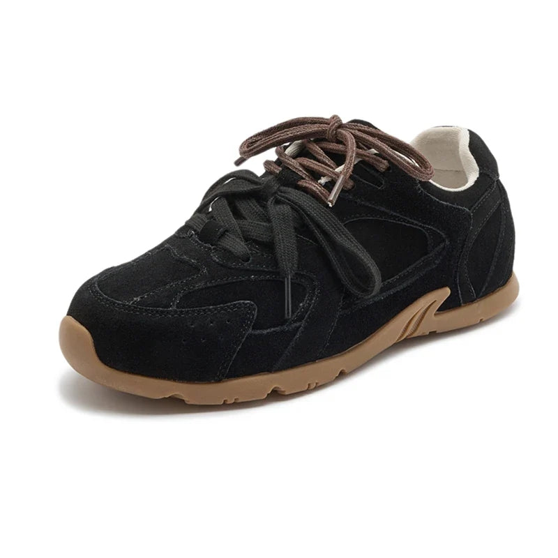 Women Genuine Leather Training Shoes | Casual Sneakers black