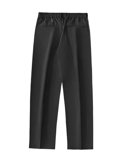Men’s Classic Soft Pants | Straight Loose Drape Trousers | Breathable Material black