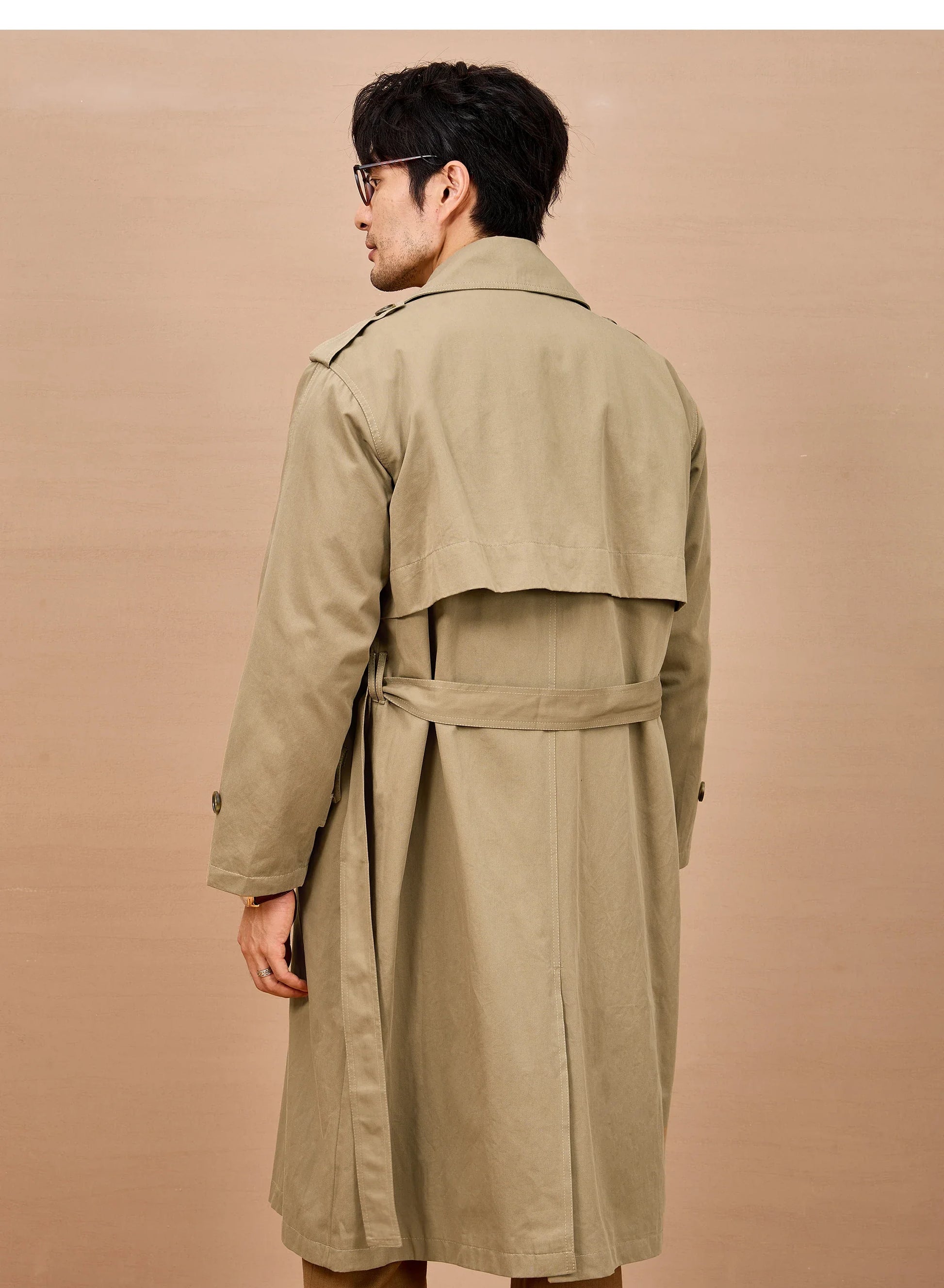 Men Long Trench Coat | Double Breasted | British Style | Spring | Autumn