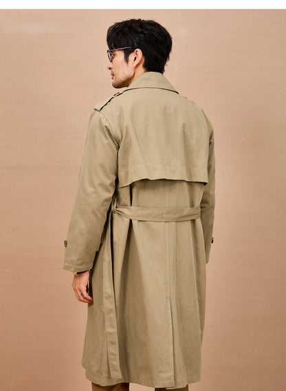 Men Long Trench Coat | Double Breasted | British Style | Spring | Autumn