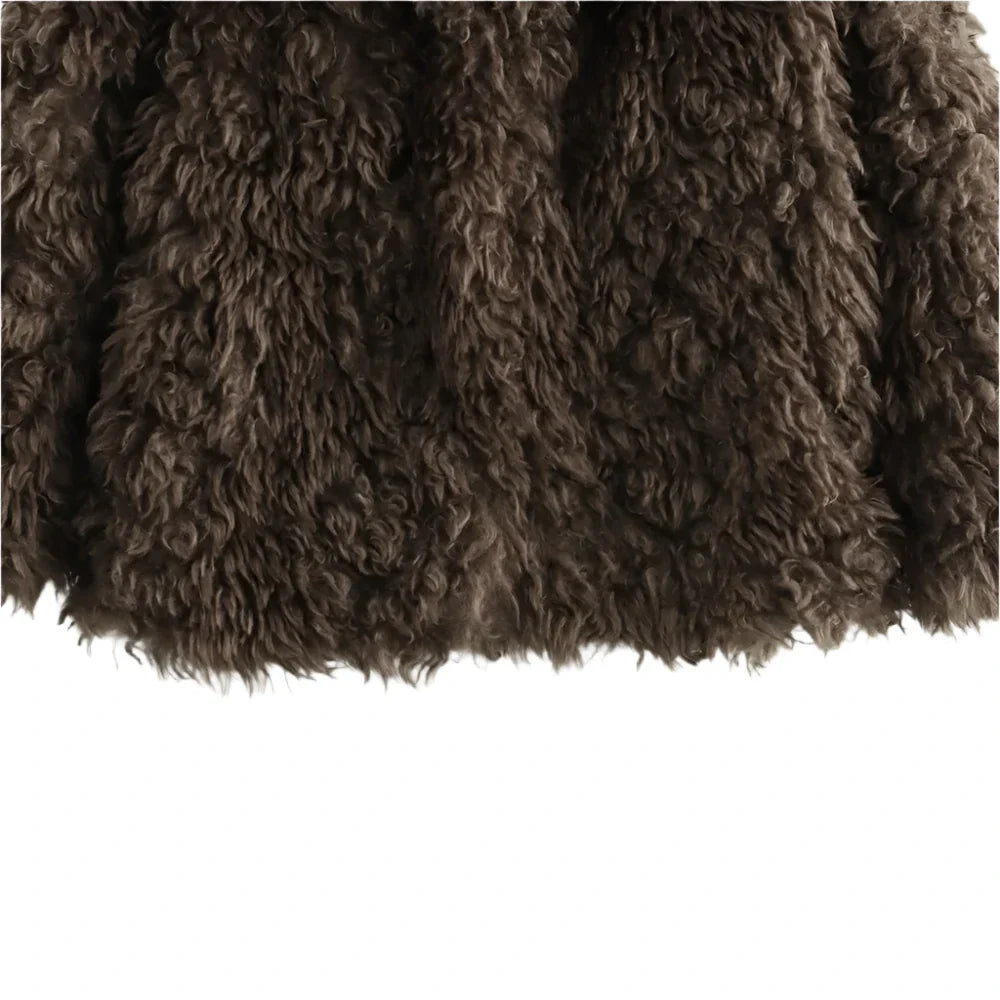 Women Brown Fur Short Coat