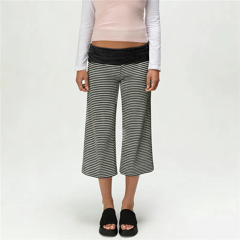 Women Gaucho Pants | Low Rise | Cropped | Wide Leg Capri Pants | Summer