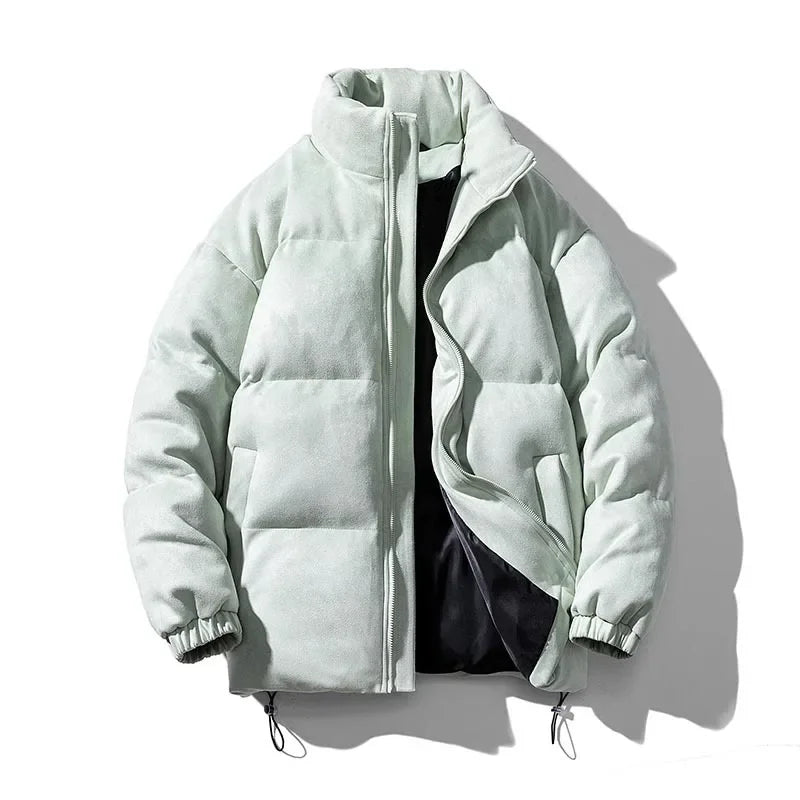 Men Warm Puffer Jacket | Windbreaker | Chamois Leather Cotton-Padded Jacket