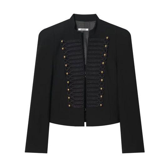Women Napoleon Jacket | Single Breasted | Cropped Jacket | Short Coat