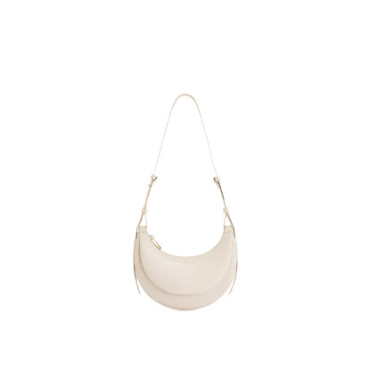 Women Leather Half Moon Crossbody Bag | Commuter Bag | Underarm Bag white