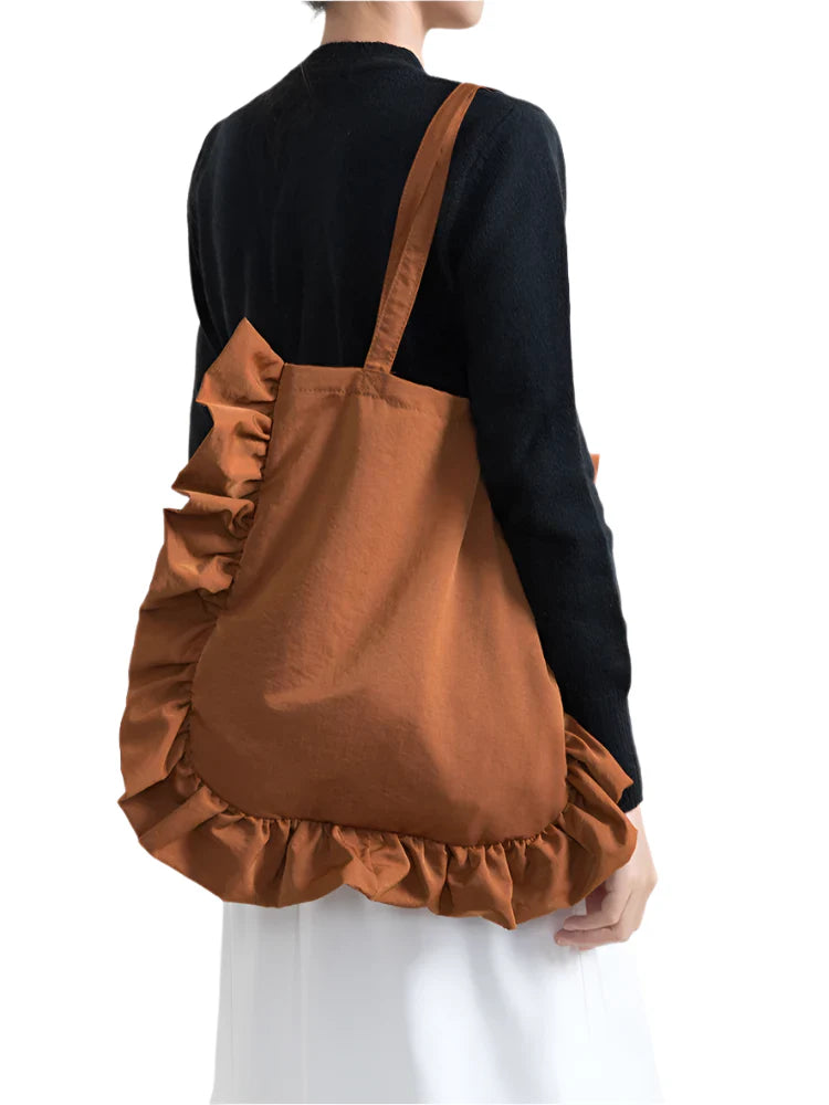 Women Ruffled Casual Shopper Handbag | Cloth Tote Bag