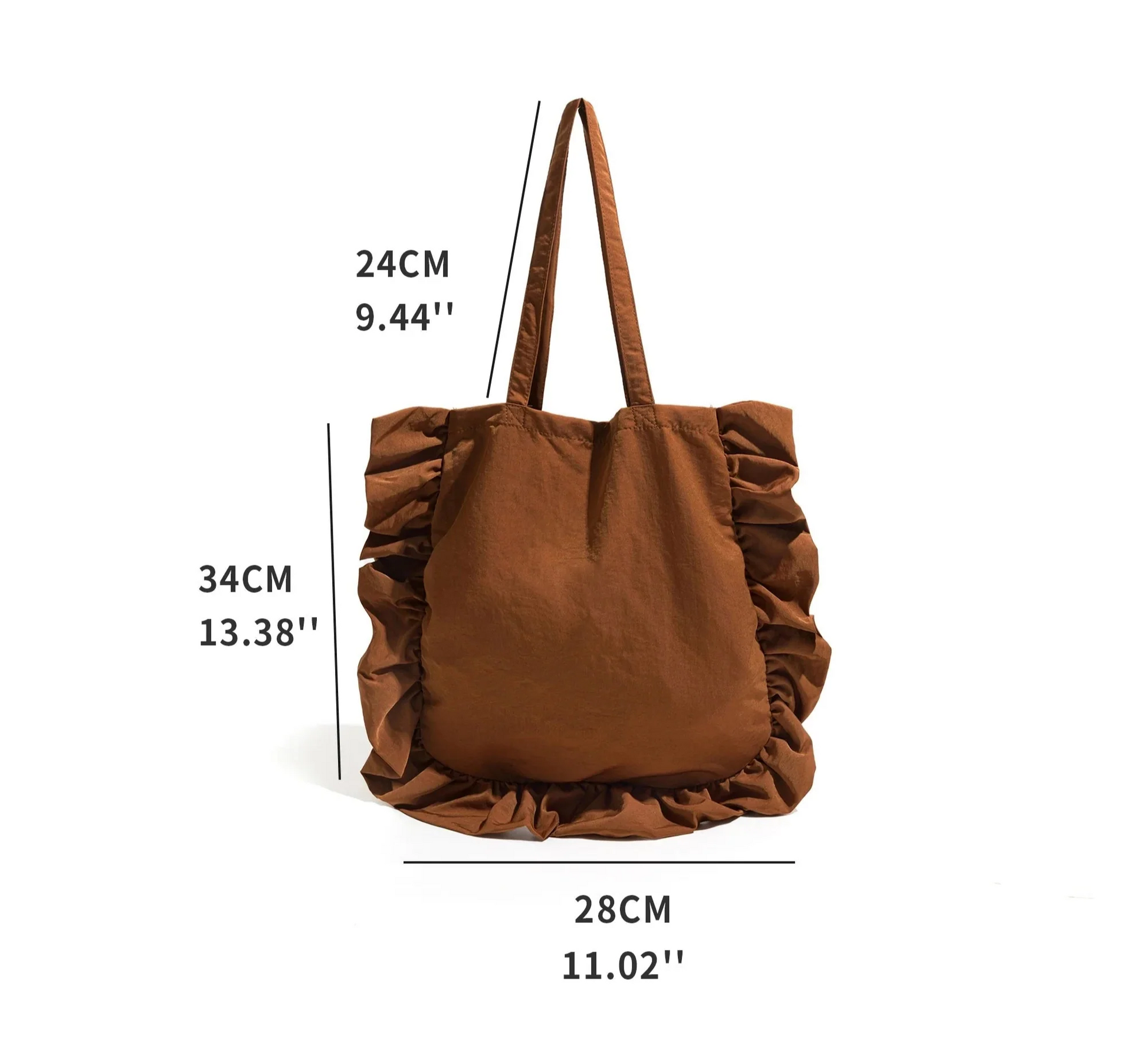 Women Ruffled Casual Shopper Handbag | Cloth Tote Bag