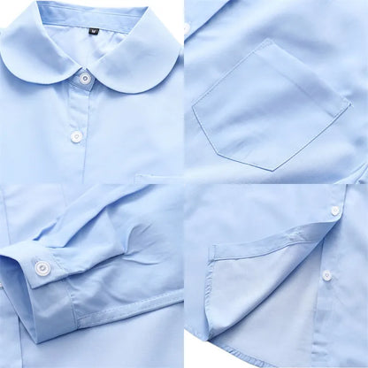 Women Long Sleeve Blouse Shirt | Formal Turn-down Collar Minimalist Top