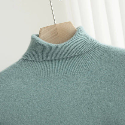 Men Merino Wool Turtleneck Knitted Pullover | Merino Wool Sweater | Cashmere Warm Knit Top