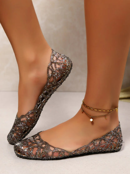 Women Hollow Jelly Shoes | Breathable | Summer | Flat Sandals | Casual Jelly Sandals