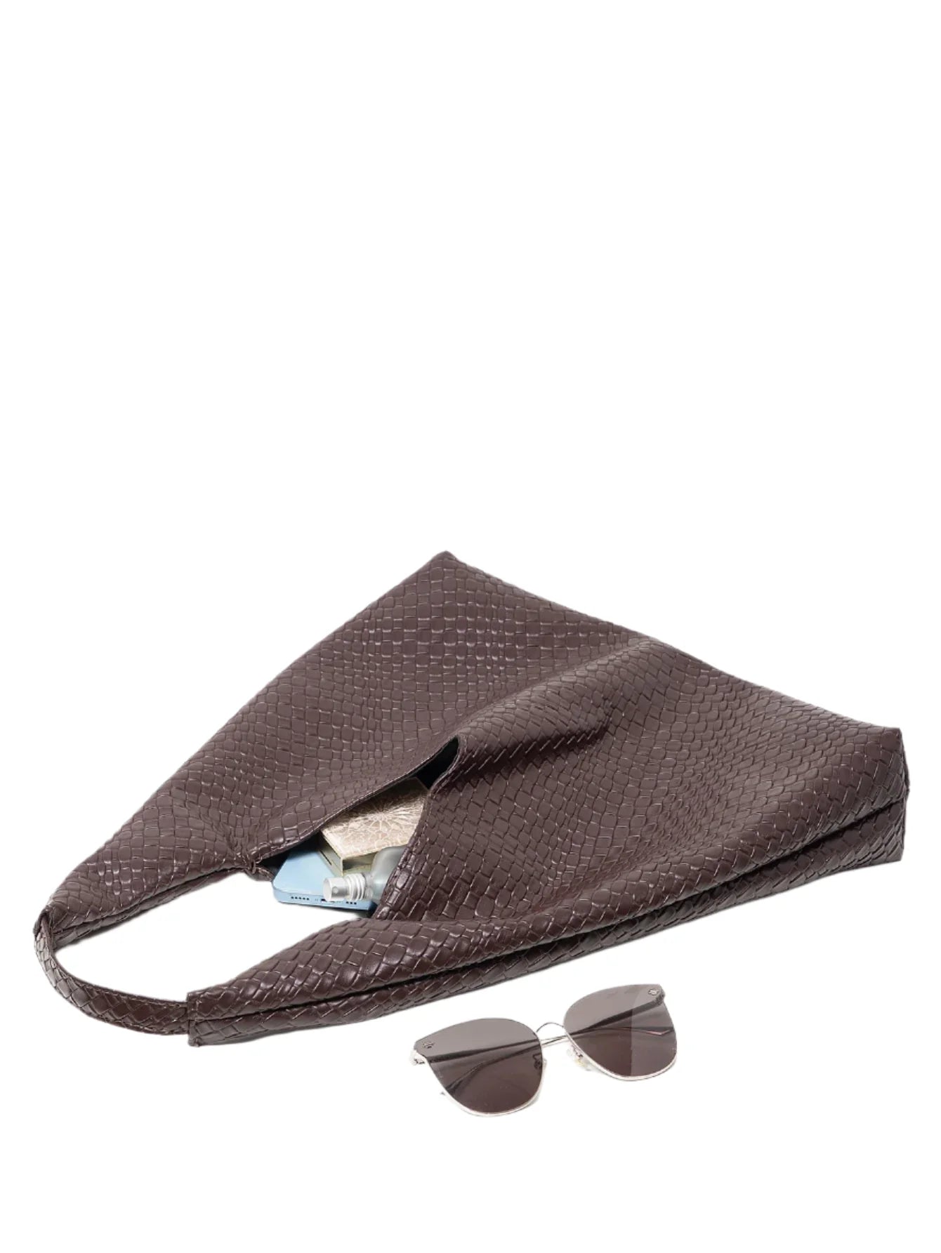 Women Leather Woven Handbag | Large Capacity Tote Bag