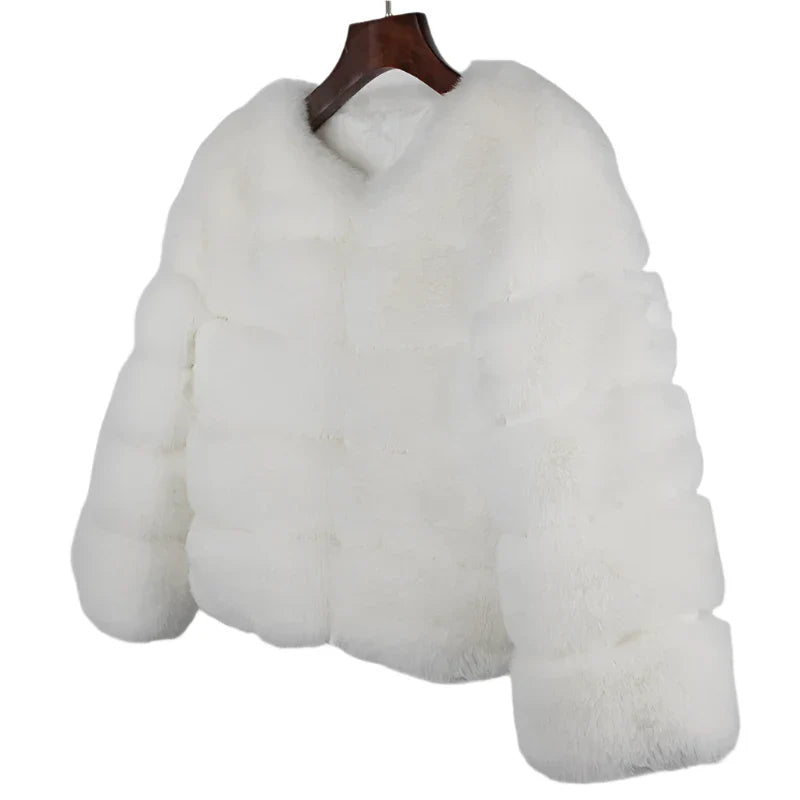 Women Retro Thick Fur Coat | Warm Winter Outerwear white