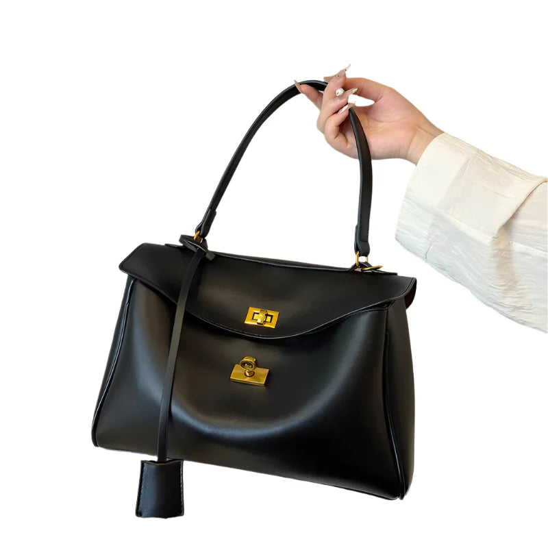 Women French Handbag | Luxury Shoulder Bag | Large Capacity Metal Buckle Tote Bag