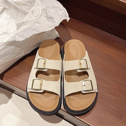 Solange | Women's Cushioned Slip-On Buckle Sandals