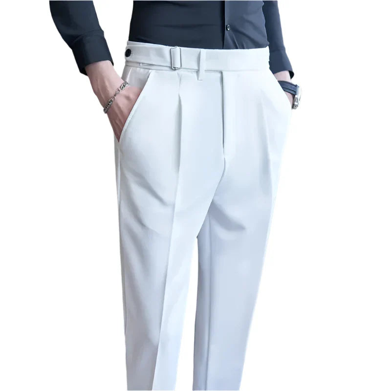 Men British Style Pants | Dress Pants | Men Suit Trousers White